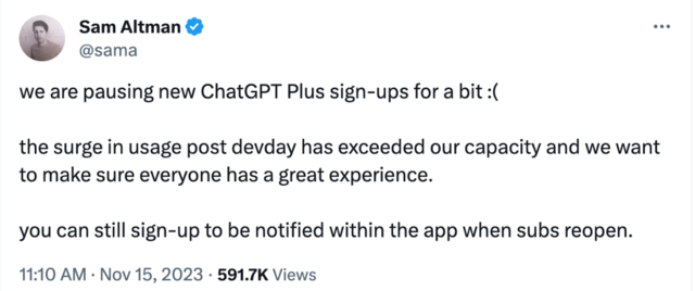 火成这样？OpenAI暂停新的ChatGPT Plus订阅